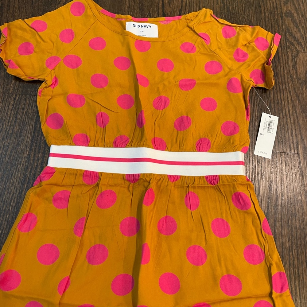 New with Tags polka dot mustard and pink dress - Picture 4 of 4